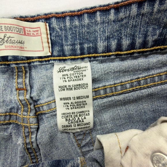Levi Strauss Signature Womens Bootcut Jeans Size 12 Blue Stretch Denim - Picture 5 of 10